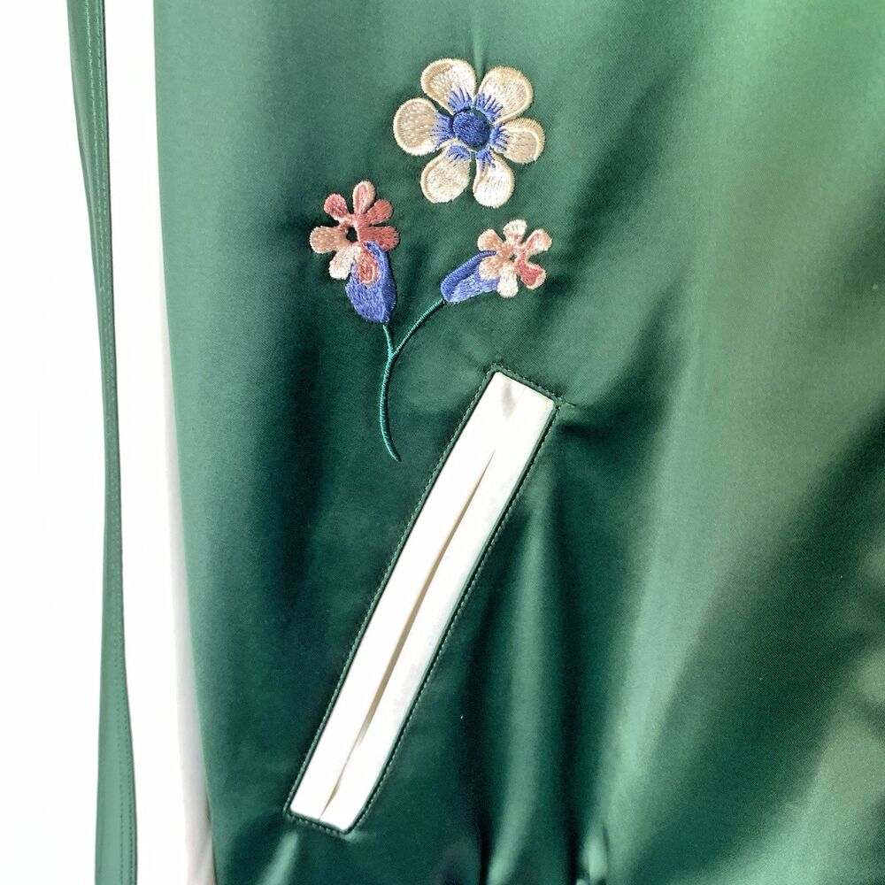 Coach Reversible Souvenir Bomber Jacket Green Floral Signature C Large - Picture 7 of 16